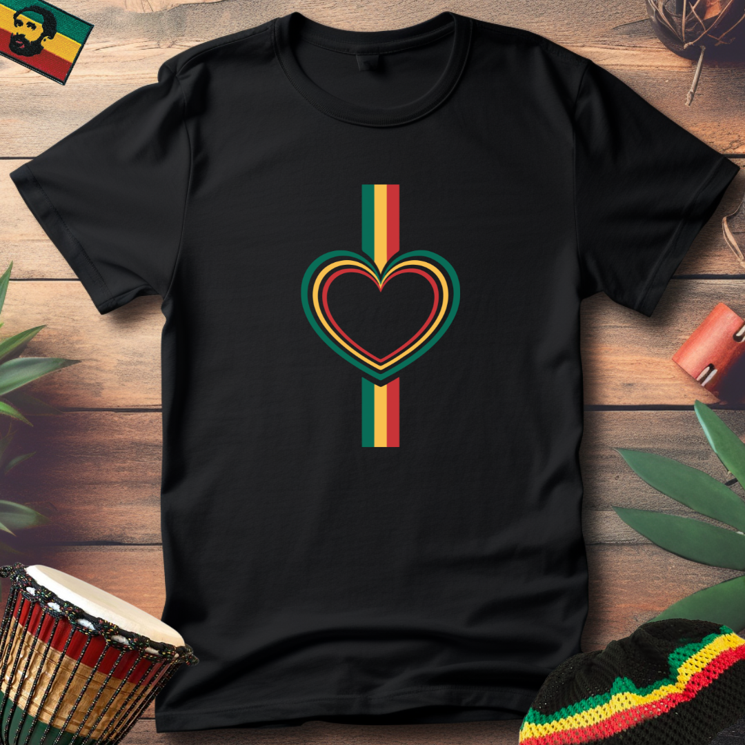 Rasta Colored Heart T-Shirt