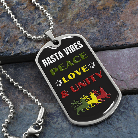 Peace, Love & Unity Military Necklace