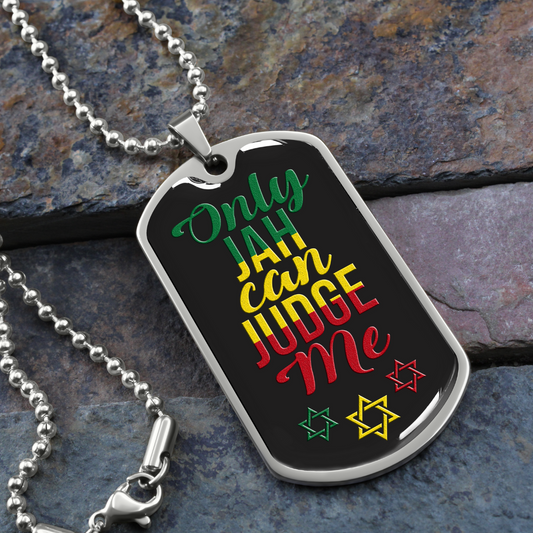 Only Jah Can Judge Me Military Necklace