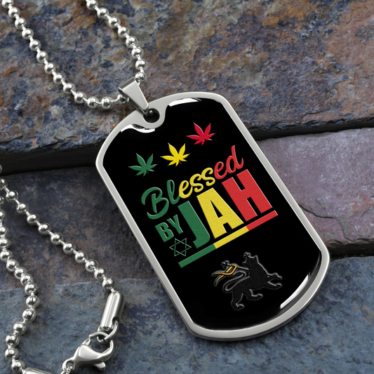 Blessed By Jah Military Necklace