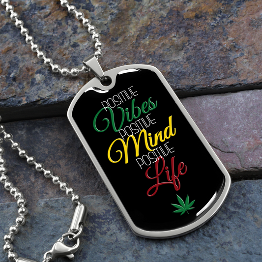 Positive Vibes Military Necklace